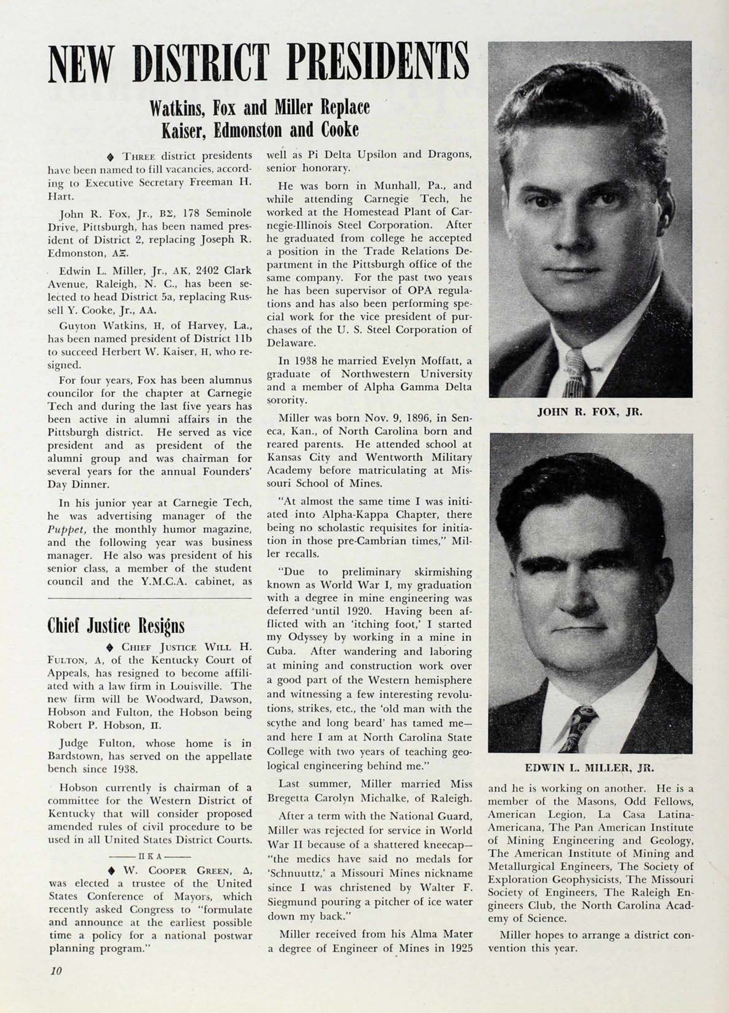 Chief Justice Resigns